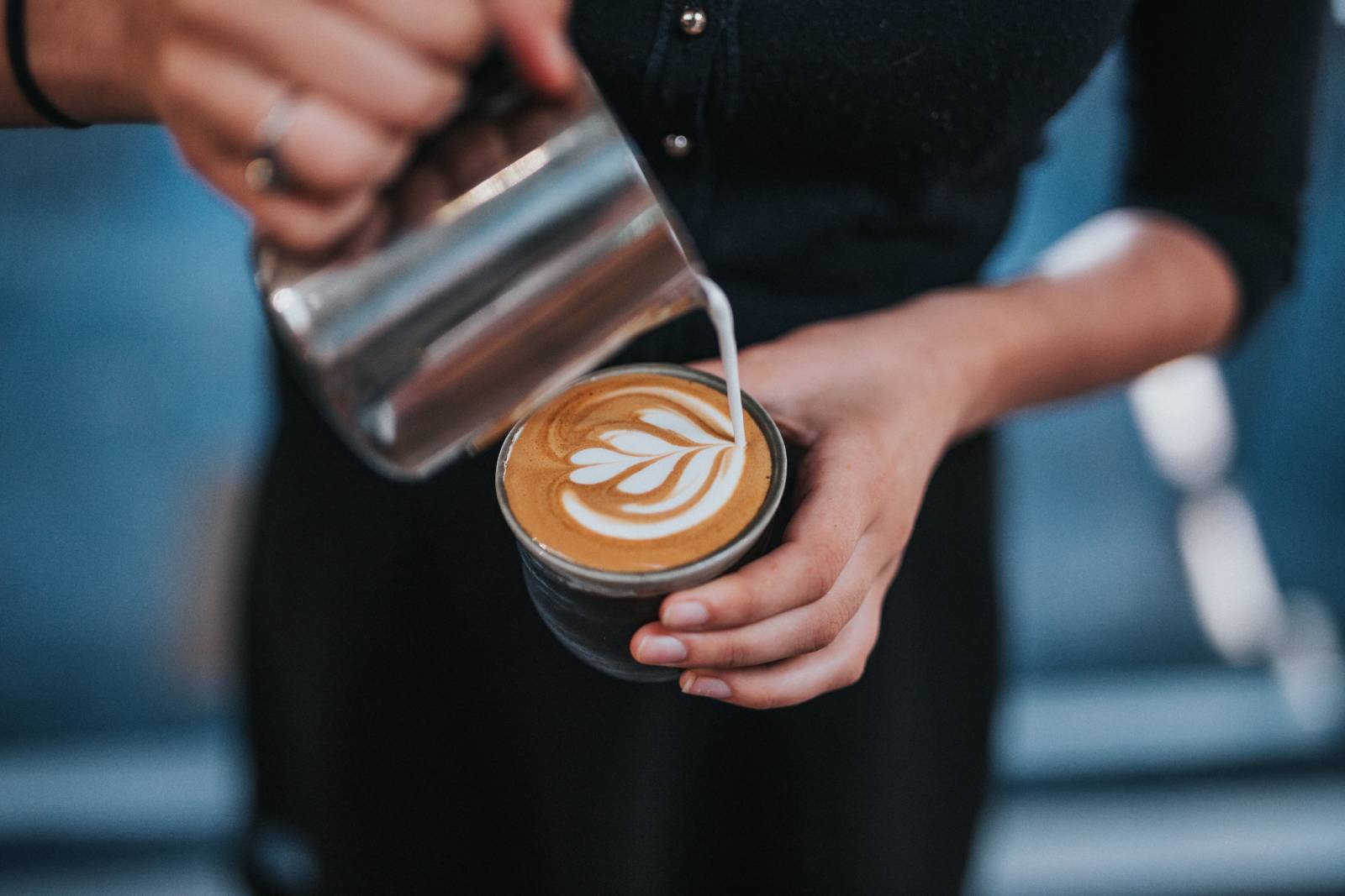 Barista making a cappuccino